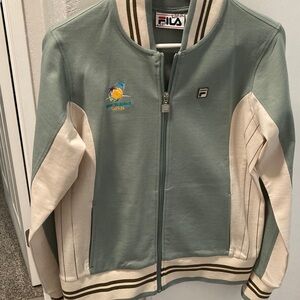 Fila  Womens Settanta jacket in Teal and Cream size small